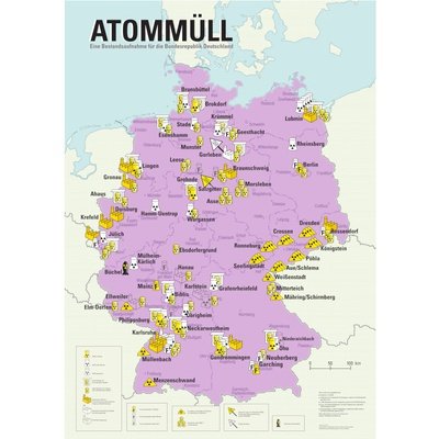 Grafik: Karte, wo in Deutschland Atommüll lagert